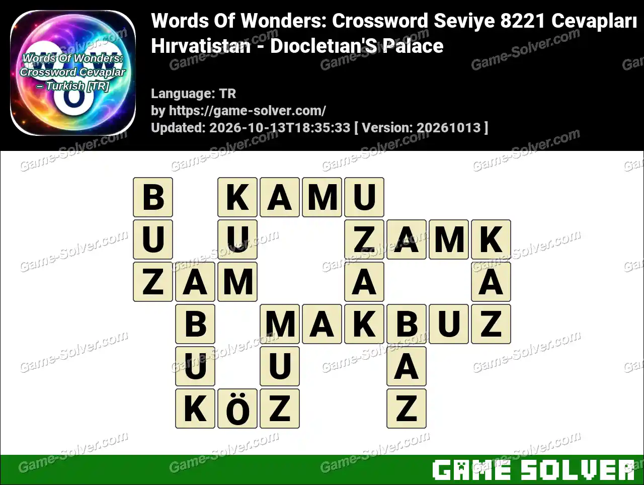 Words Of Wonders: Crossword Seviye 8221 Cevapları – Hırvatistan – Dıocletıan’S Palace